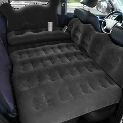 Car inflatable bed, car mattress, Vehicle-mounted inflatable bed - default-item-huiqi-upgraded-bear-design-black-extended-headrest-storage-ottoman-electric-pump-clearance-sale