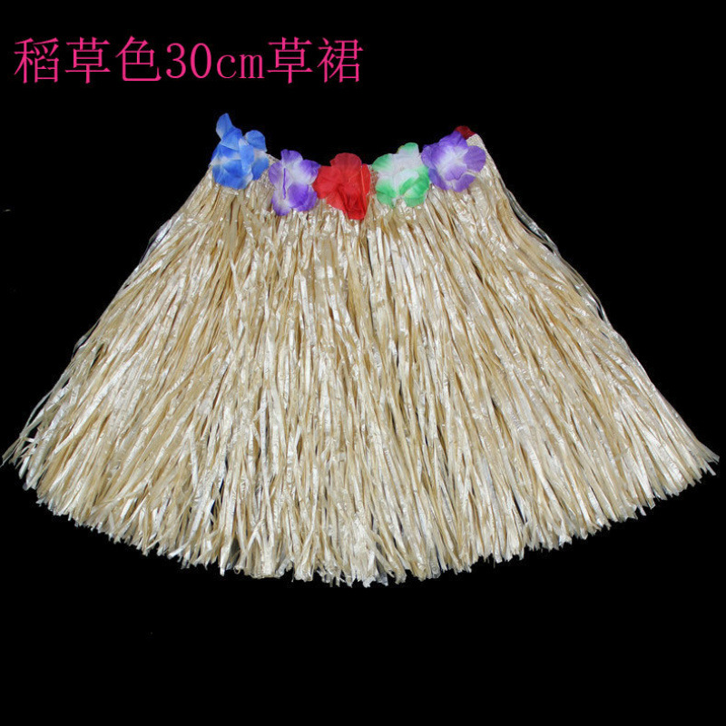 Halloween 30cm de longitud hula disfraz espectáculo de guirlandas hawaiano juego de falda de paja para niños