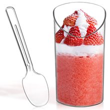 斜口慕斯杯一次性硬塑料PS迷你布丁果冻冰淇淋斜边甜点透明杯子