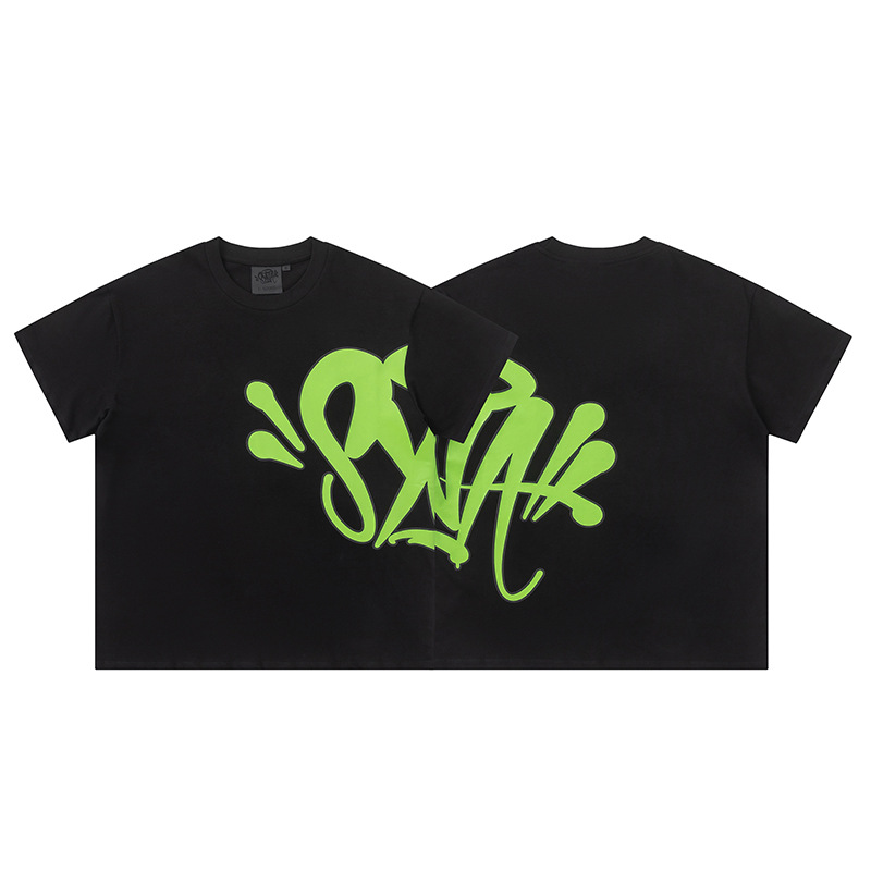 高品質SYnaWorldヒップホップフォームプリント半袖カジュアルルーズTシャツハイストリートショーツSyna Word