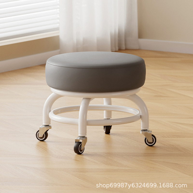 Rueda universal taburete pequeño polea doméstica taburete redondo para cambiar zapatos limpiador taburete bajo con artefactos mágicos para niños pequeños taburetes silenciosos