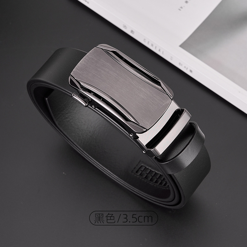 高級ビジネスベルト男性高級感トップ層牛革ベルト男性ファッションファッション男性自動バックル本革