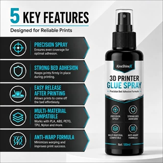 KineShineX 3D打印平台胶水喷雾专业防翘曲配方稳固打印多耗材用