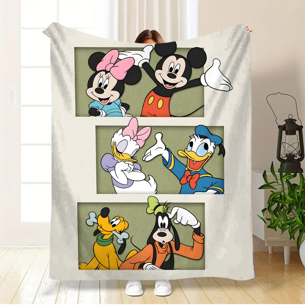 Transfronterizo TEMU Mickey Mouse flange manta suave cálida Mickey Mickey Mouse manta animada