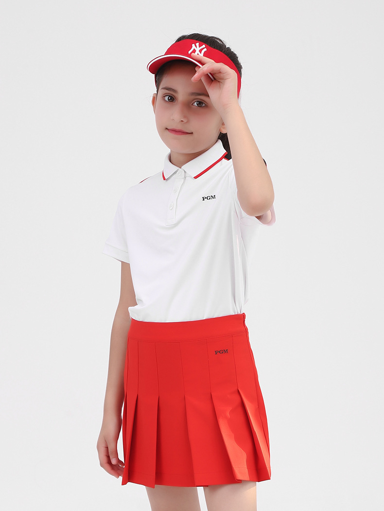 Váy golf bé gái thể thao chữ A thoáng khí mùa hè — QZ069 Màu Đỏ, QZ069 màu xanh hải quân, QZ069 màu đen, QZ069 màu trắng chi tiết 4