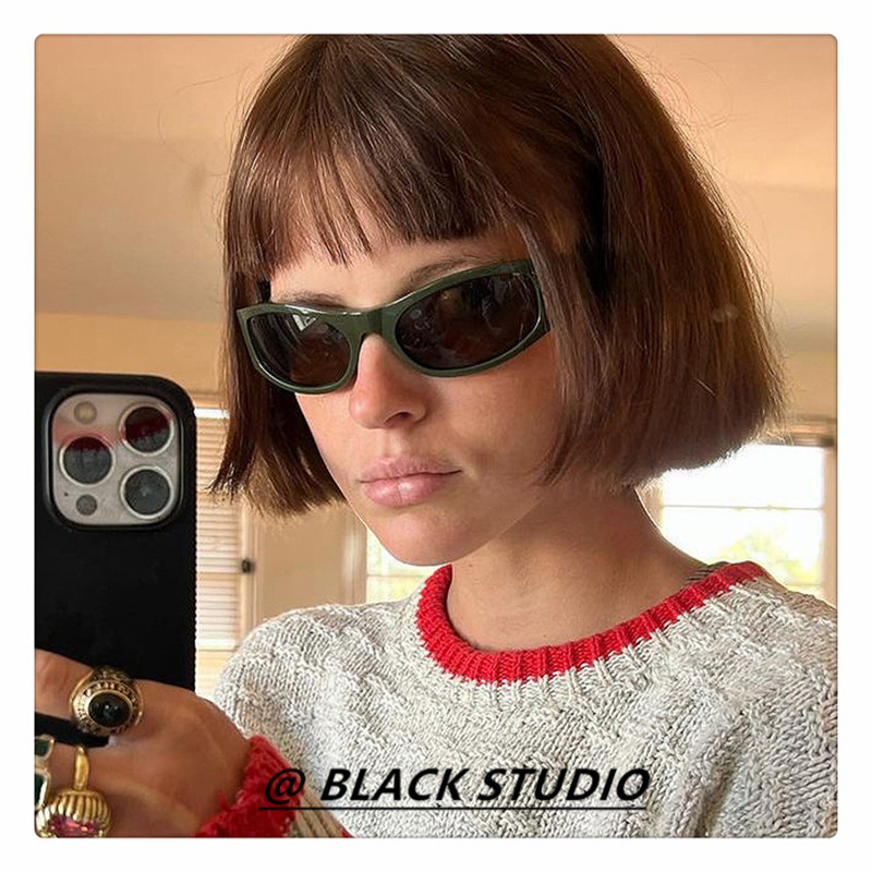 Personalizado y2g hip hop gafas de sol verde oscuro 2022 nuevo pequeño marco gafas de sol de moda europea y americana retro gafas de sol para mujeres