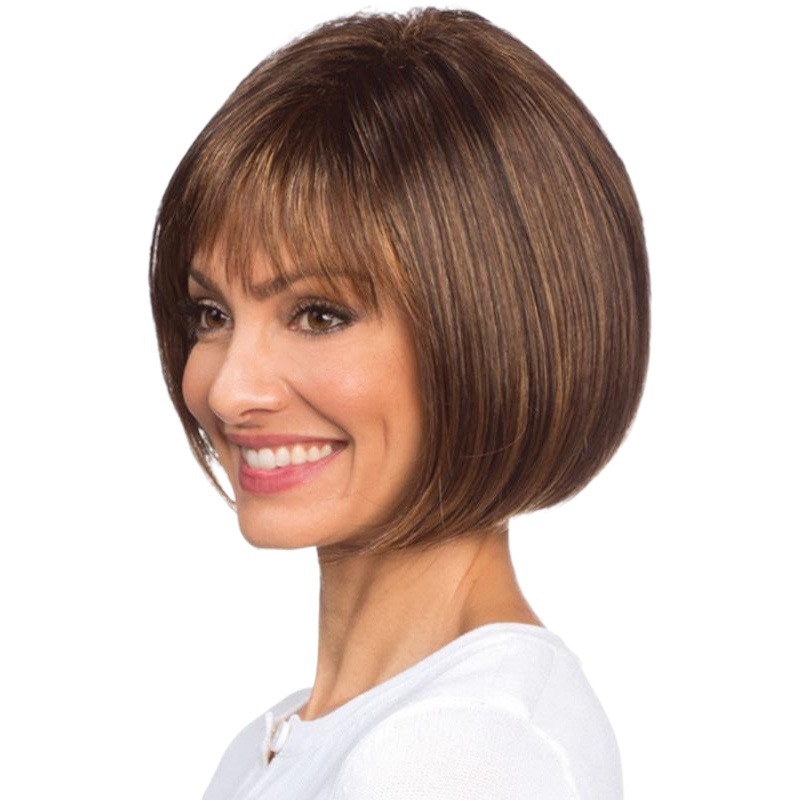 Wig Europe and the United States new short hair brown hair set air bangs temperament popular wig factory supply a generation of hair