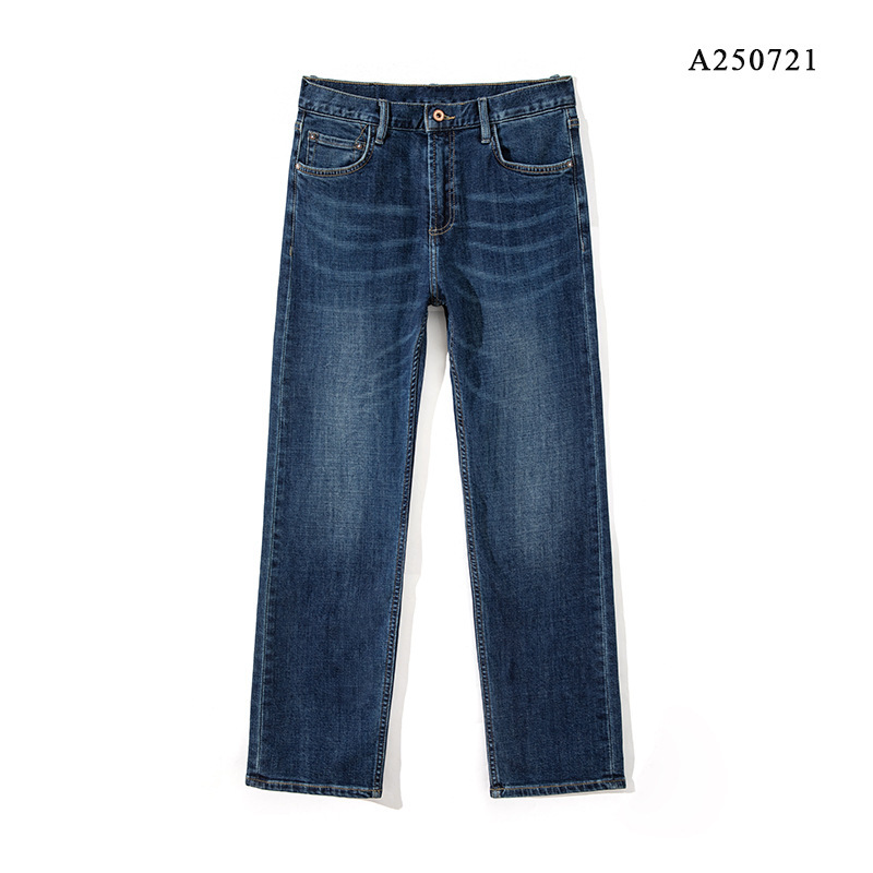 2025 New Autum Loose Straight Medium Elastic Soft Casual Business Middle-Aged High-Quality Washed Jeans for Men