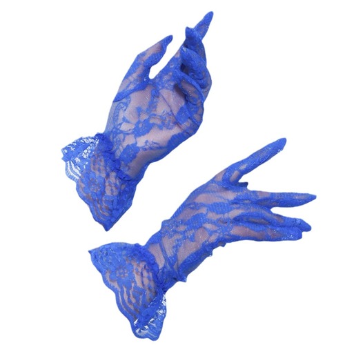 Bride Wedding Dress Gloves Retro Lace Short Blue Wedding Dress Travel Photography License Decoration Elegant Simple Women's Gloves 