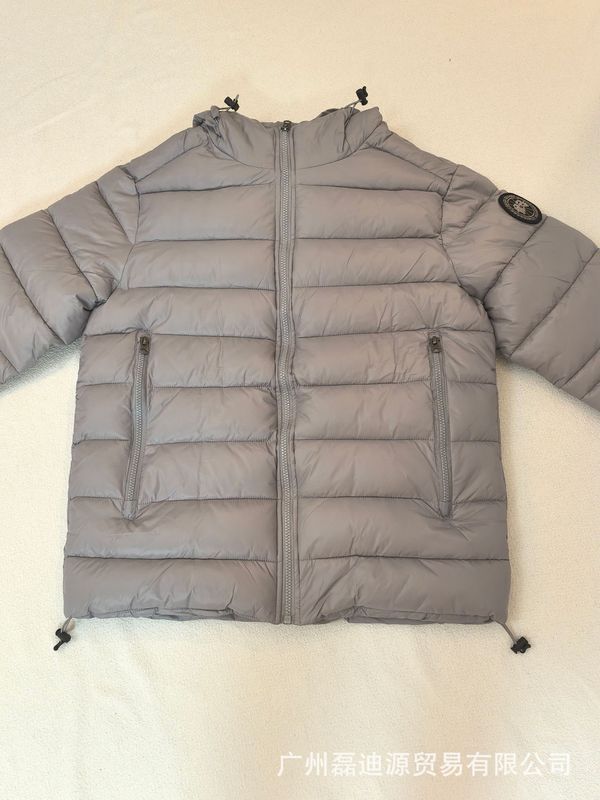 25跨境秋冬款大鹅亮面棉服男女款情侣防水亮面徽章欧码连帽面包服|undefined