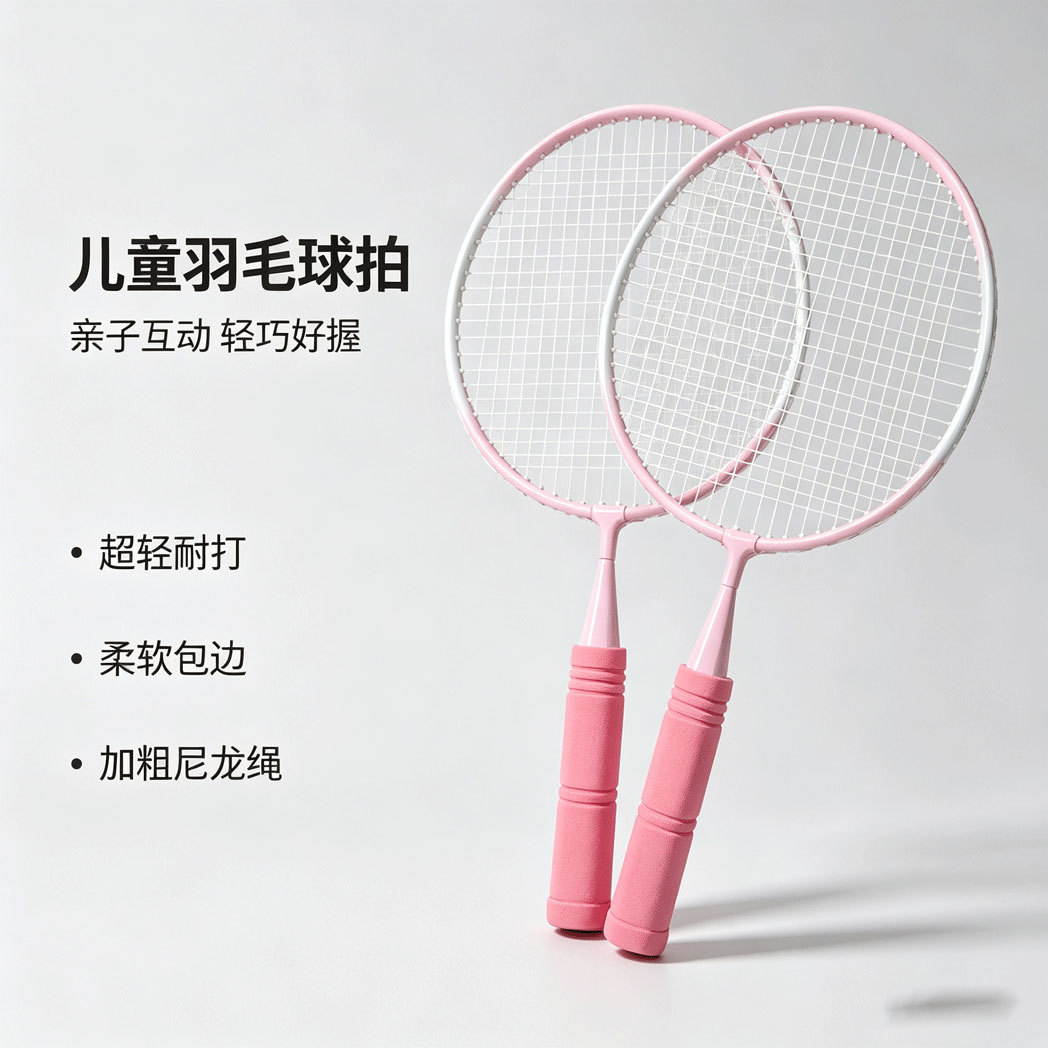 Children's Special Badminton Rackets for Kindergarten and Elementary School Students, Ball Sports Toys, Double Racket Set for Outdoor Sports and Entertainment