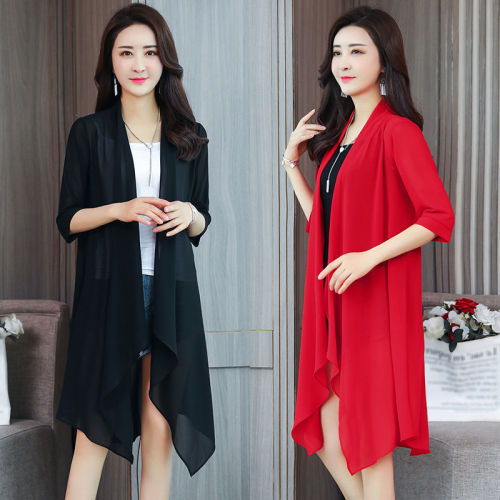 Linen Shirt Women 2024 New Spring Summer Shawl Style Overlay Medium Long Outerwear Thin Top Coat
