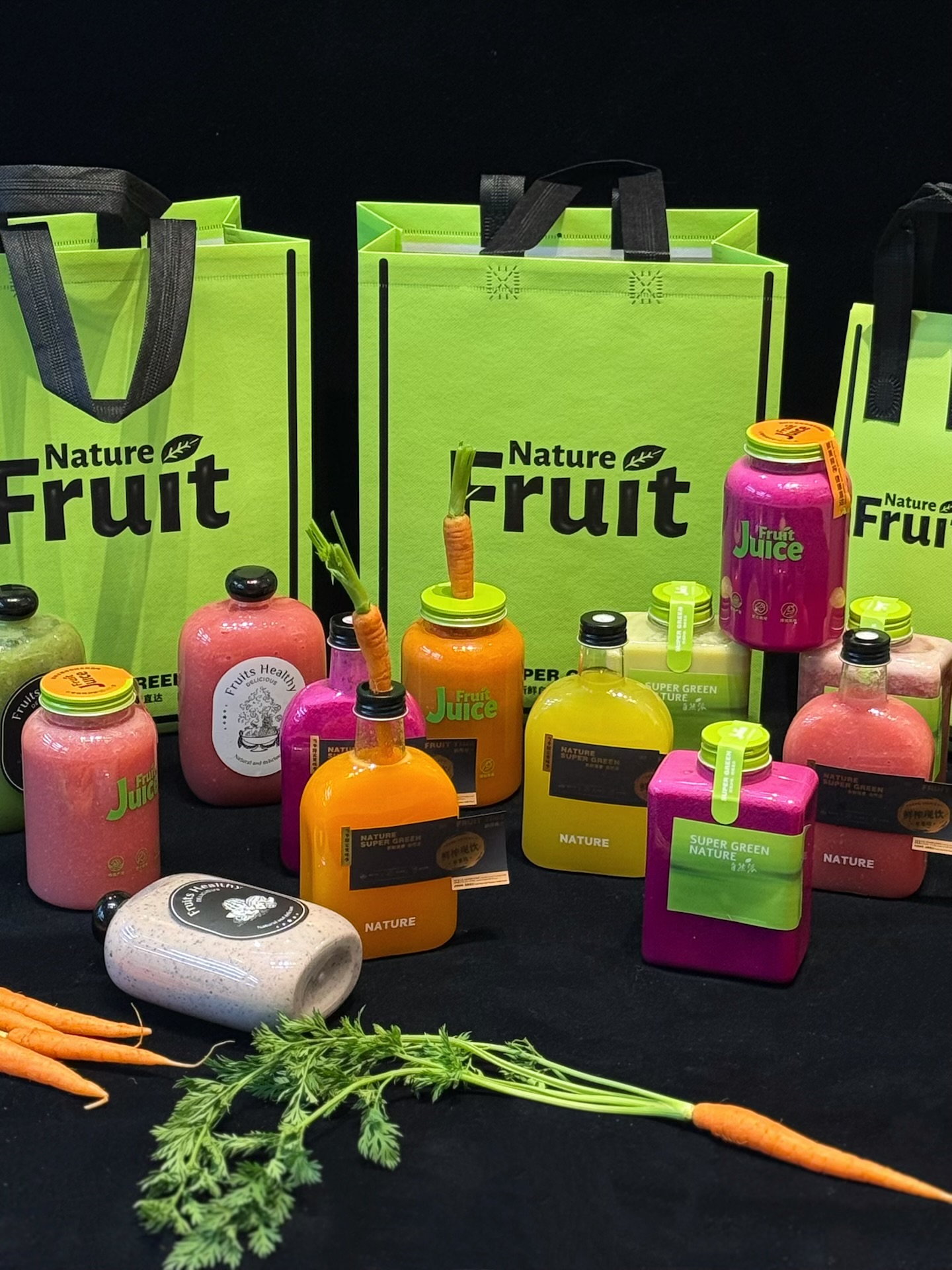 Aluminio verde para llevar bolsa de aislamiento térmico no tejida bolsa de bloqueo de papel de estanque botella de jugo fresco bolsa de embalaje al por mayor