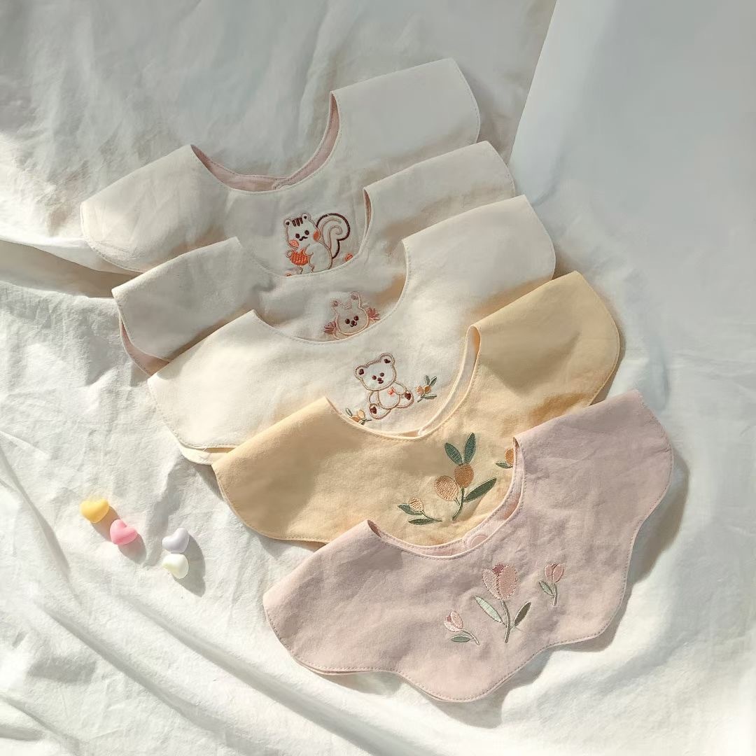 ins Korean version of four seasons pure cotton baby bib 360 degree rotatable baby saliva towel children's anti-spitting bib