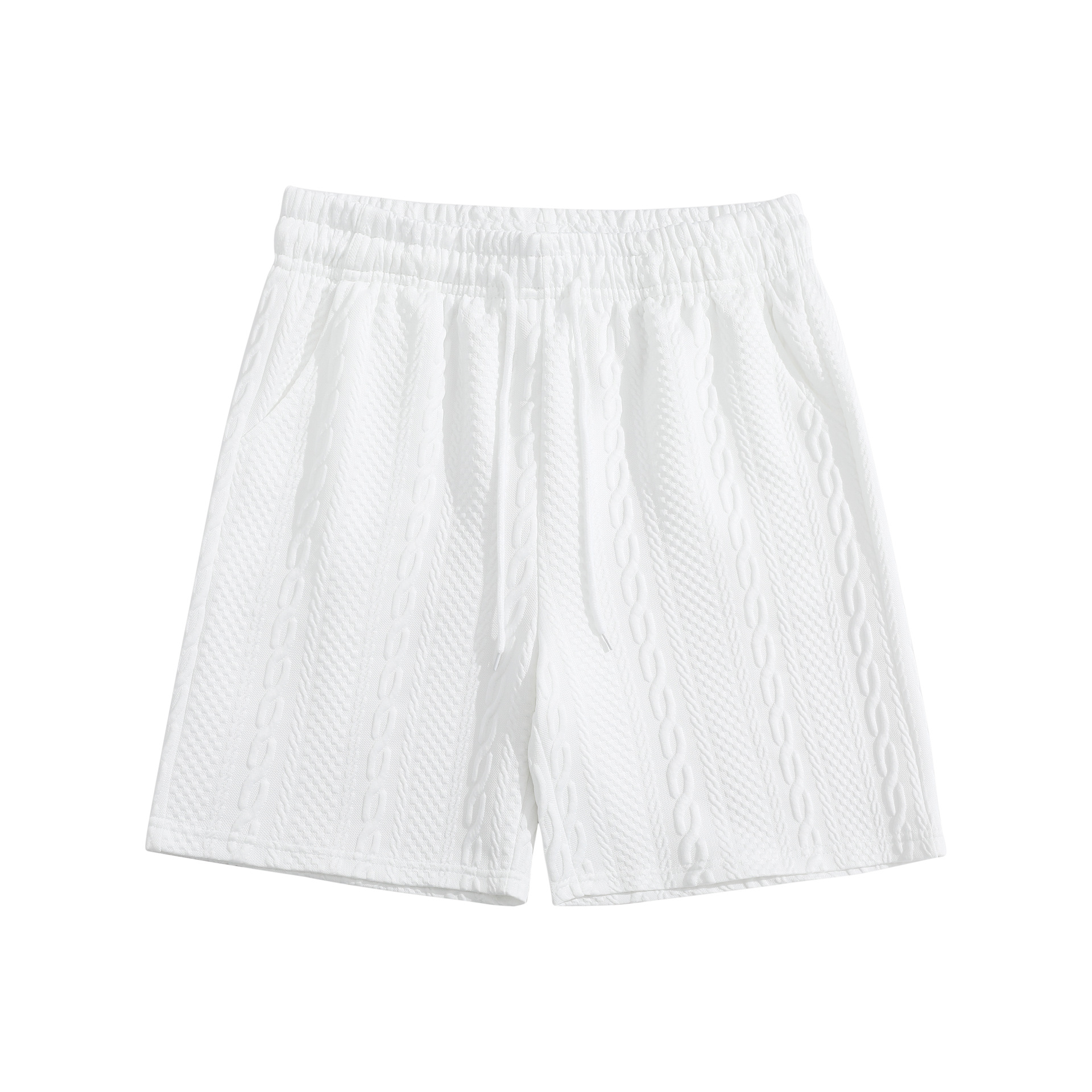 Vêtements pour hommes - Short d'été fin et décontracté pour hommes - Style rétro - Jacquard tendance - Pantalon cinq points - Coupe ample - Cordon de serrage - Bas ample et polyvalent_voghion.com