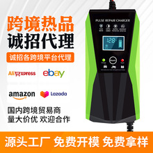 定制12V10A充电器汽车电瓶充电器摩托车充电器智能脉冲修复充电器