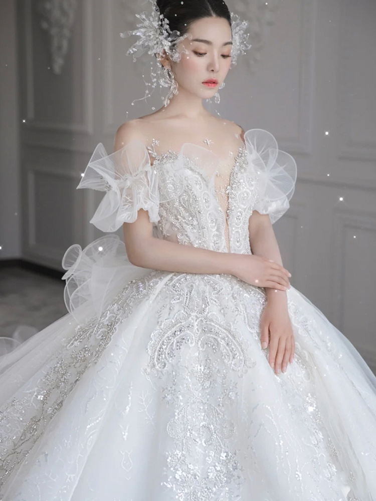Spot white French light wedding dress 2025 new bride princess super…
