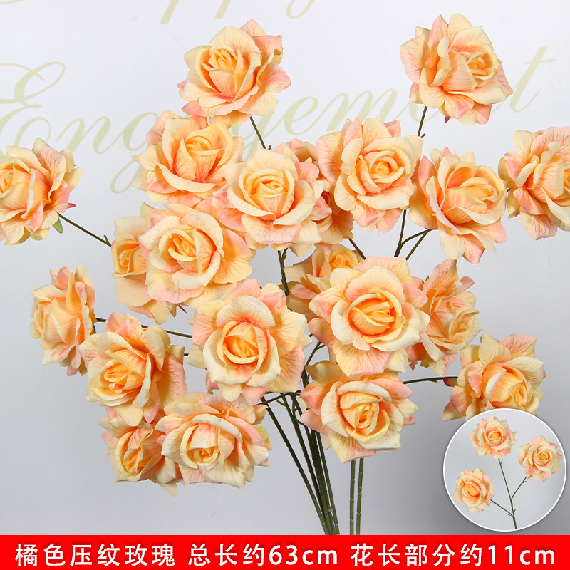 Flores de imitación naranja peonía naranja hortenida neblina orquídea flor flor de boda seda naranja