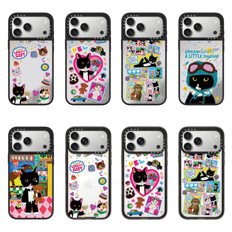 Illustrator Lin's Cute Cow Cat Design Phone Case for Apple 17 Pro Max, 16 Mirror Transparent, 14 Compatible Illustrator Lin's Cute Cow Cat Design Phone Case for Apple 17 Pro Max, 16 Mirror Transparent, 14 Compatible