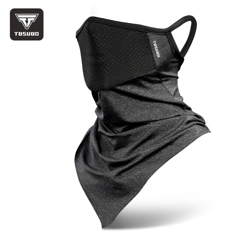 Ice silk sunscreen breathable mask summer men's and women's full face protection face cover windproof scarf headgear outdoor riding triangle towel