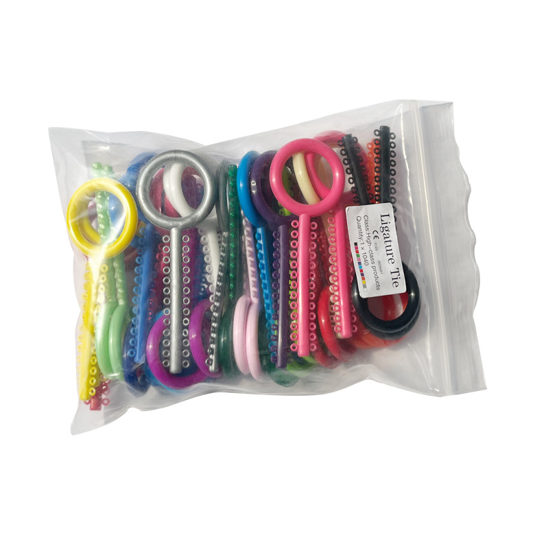 Equipo de enseñanza dental transfronterizo anillo de ligadura tipo llave anillo de ligadura plástico colorido anillo de ligadura anillo transparente 40 piezas