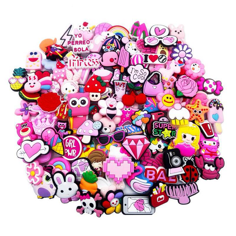 Random hole shoes buckle 20 30 50 100pcs random PVC shoes charm garden shoes accessories children party gift