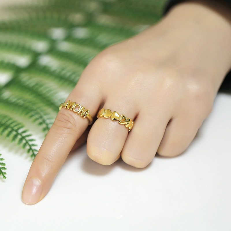 simple glossy letter ring