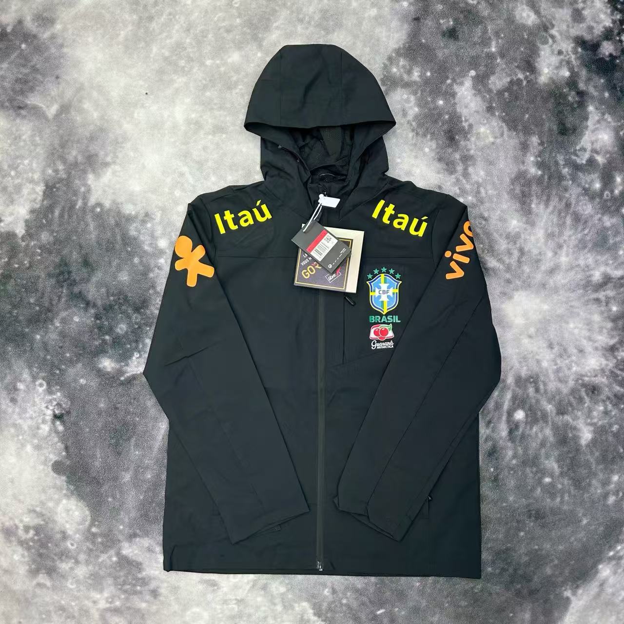 Nike Brazil CBF Training Windbreaker Jacket Hooded Black