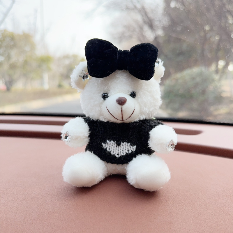Creativo lindo cartón de dibujos animados peluche oso montado en la consola central decoraciones de automóviles accesorios de automóviles accesorios de automóviles para hombres y mujeres