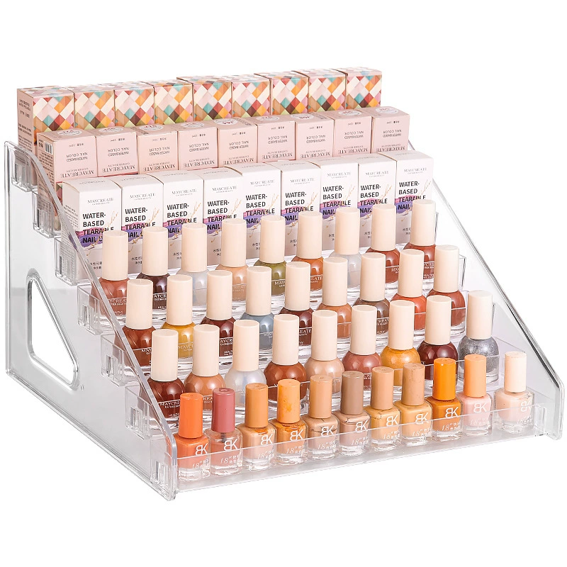 Acrylic Nail Polish Display Stand, Transparent Plastic Organizer, Multi-Layer 3–7 Tier