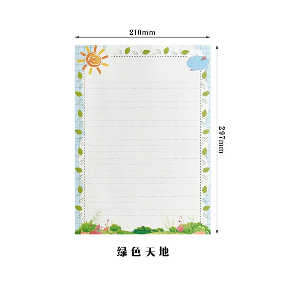 Green World Horizontal Letter Paper 50 sheets