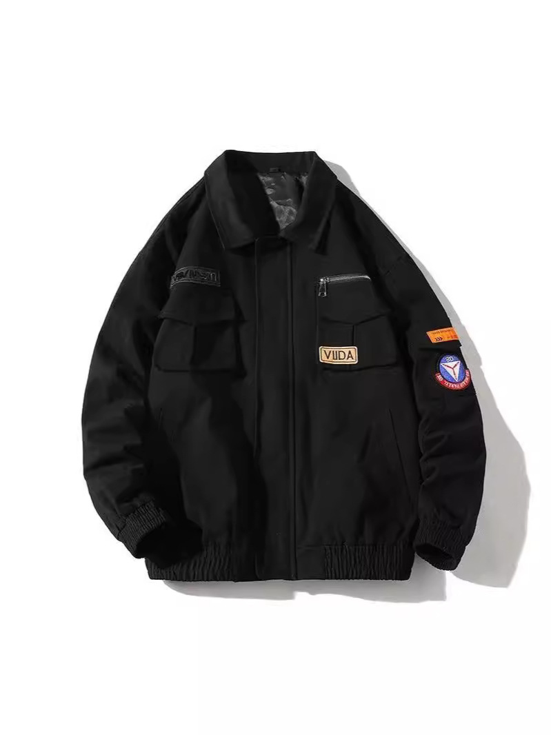 Chaqueta verde militar de invierno para hombre, estilo de Hong Kong suelto de moda para hombre, chaqueta de herramientas de estilo nuevo 2024, top de marca de moda