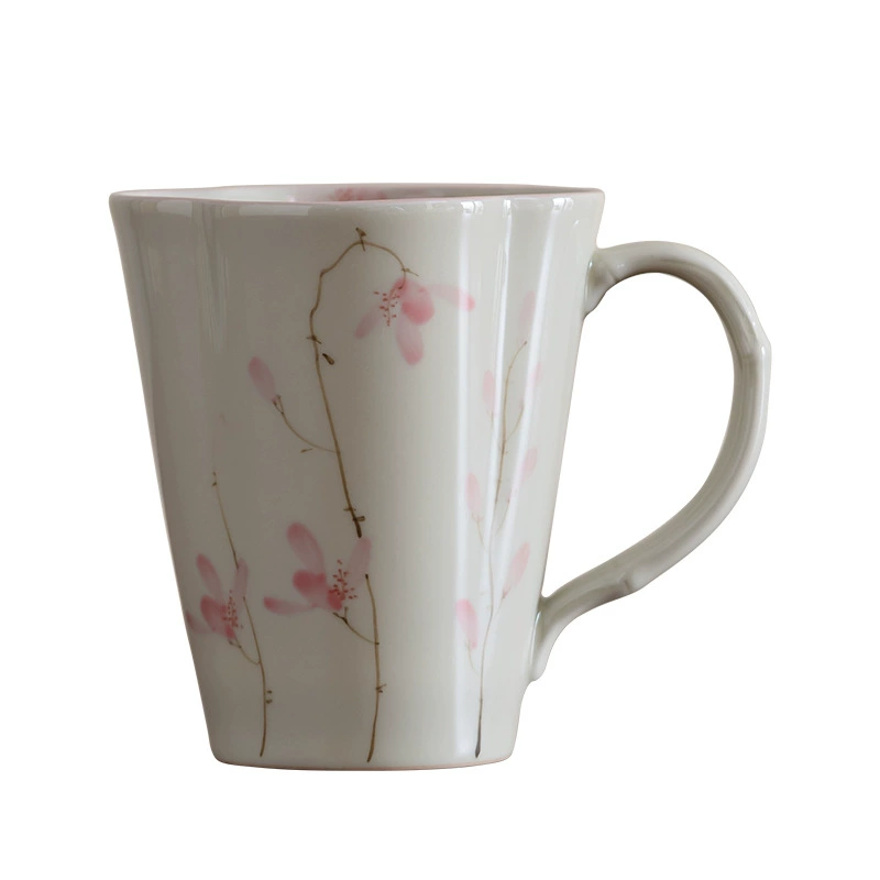 grass and wood gray hand-painted bamboo rhyme and begonia personal cup orchid mug underglaze ceramic tea cup drinking cup master cup