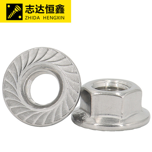 304/316 stainless steel external hexagonal flange nut DIN6923 toothed anti-slip nut M3M4M5M6M8-M12