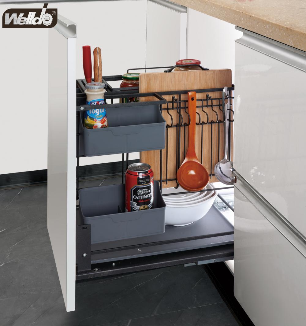 Welldo纬东 厨房地柜功能调味拉篮橱柜抽屉式功能调味拉篮