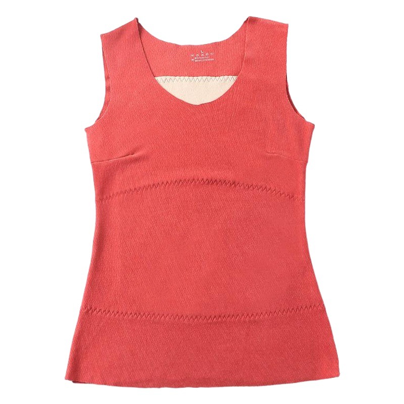 Otoño e Invierno de la calefacción de terciopelo forrado de lana térmica Chaleco de las mujeres sin costuras de doble capa delgada bottoming ropa interior más tamaño térmica Chaleco de las mujeres