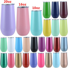 New model cross-border 10oz 16oz 20oz egg-shaped cups made of 304 stainless steel, large belly heat sublimation insulated water bottle