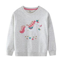 欧美跨境春秋季新品新款衣服中小童打底衫女孩长袖卫衣儿童上衣