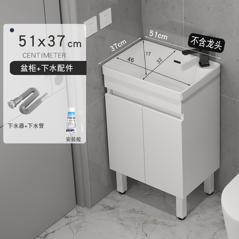 gabinete de baño de madera sólida tipo pequeño gabinete de lavabo tipo suelo combinado en lavabo cerámico pequeño tamaño lavabo