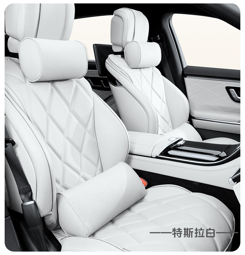 Cross-Border Popular Car Headrest, Car Lumbar Cushion, Four-Season Universal High-End Cylindrical Car Seat Neck Pillow
