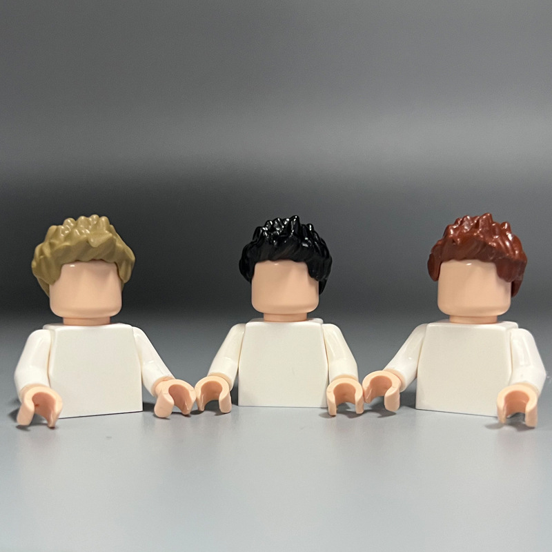 18228 98385 small particle building block man hair hat compatible with messy short hair 0.1KG cross-border wholesale