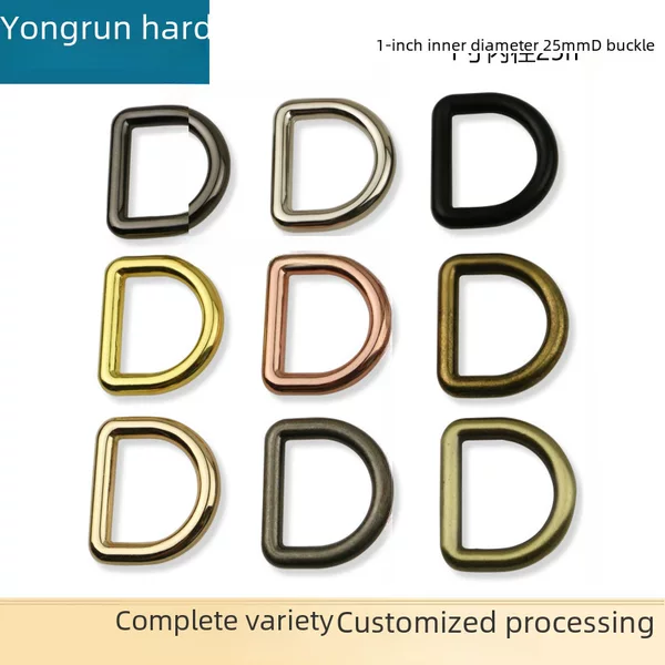 1inch Die-Cast Seamless D Buckle Handbag Shoulder Strap Buckle with Shoe D Buckle Decorative Buckle D-Shaped Ring Inner Diameter 2.5cm