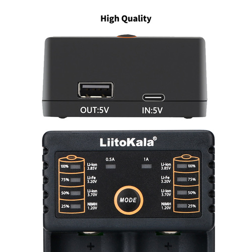 LiitoKala lii-202 18650 26650 16340 14500 Charger 5V2A Input