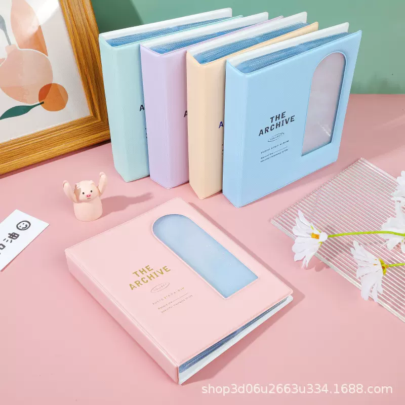 【封面定制】韩版PVC4连拍双联插页式书签收纳册追星女孩收集册