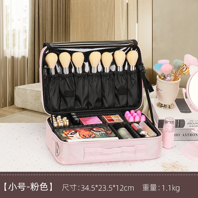 大容量化粧バッグ多層刺繍ネイルアートと化粧師化粧品収納バッグ携帯ツールバッグ|undefined