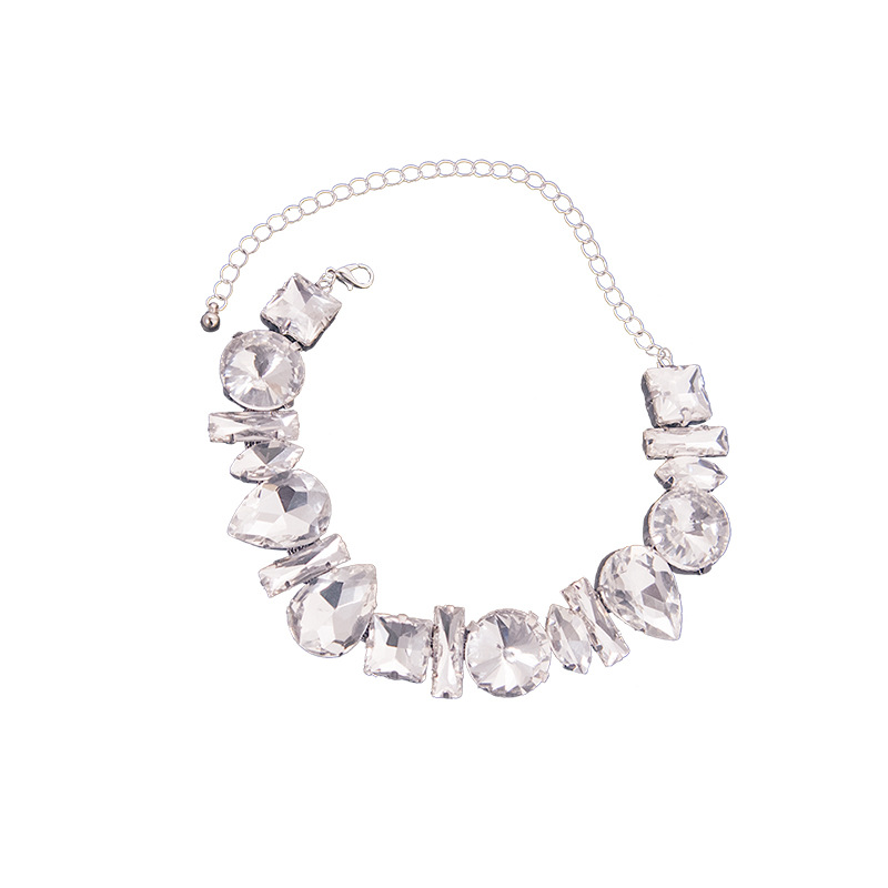 Collier style européen et américain, vente en gros transfrontalière de bijoux en cristal, ras-de-cou en verre surdimensionné, style vintage_voghion.com