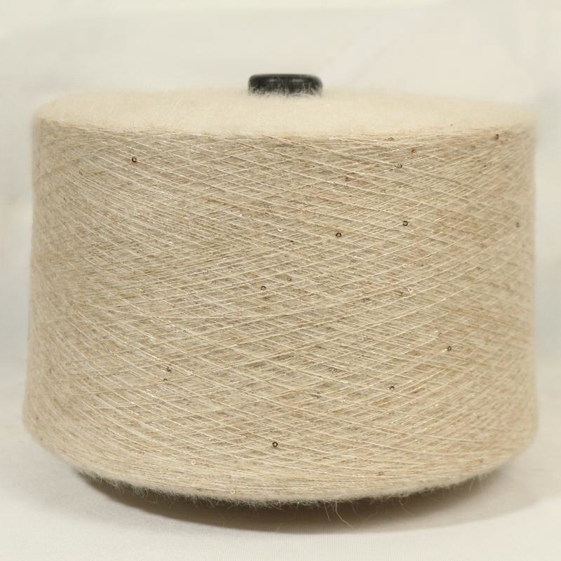 10.5NM珠片马海毛28%超细马海毛28%羊毛闪亮马海毛色纺纱