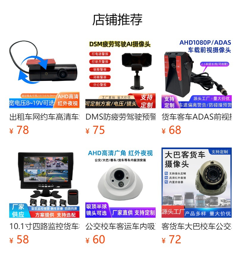 Bus Car HD Camera Truck Blind Spot Monitor Universal Backup Camera