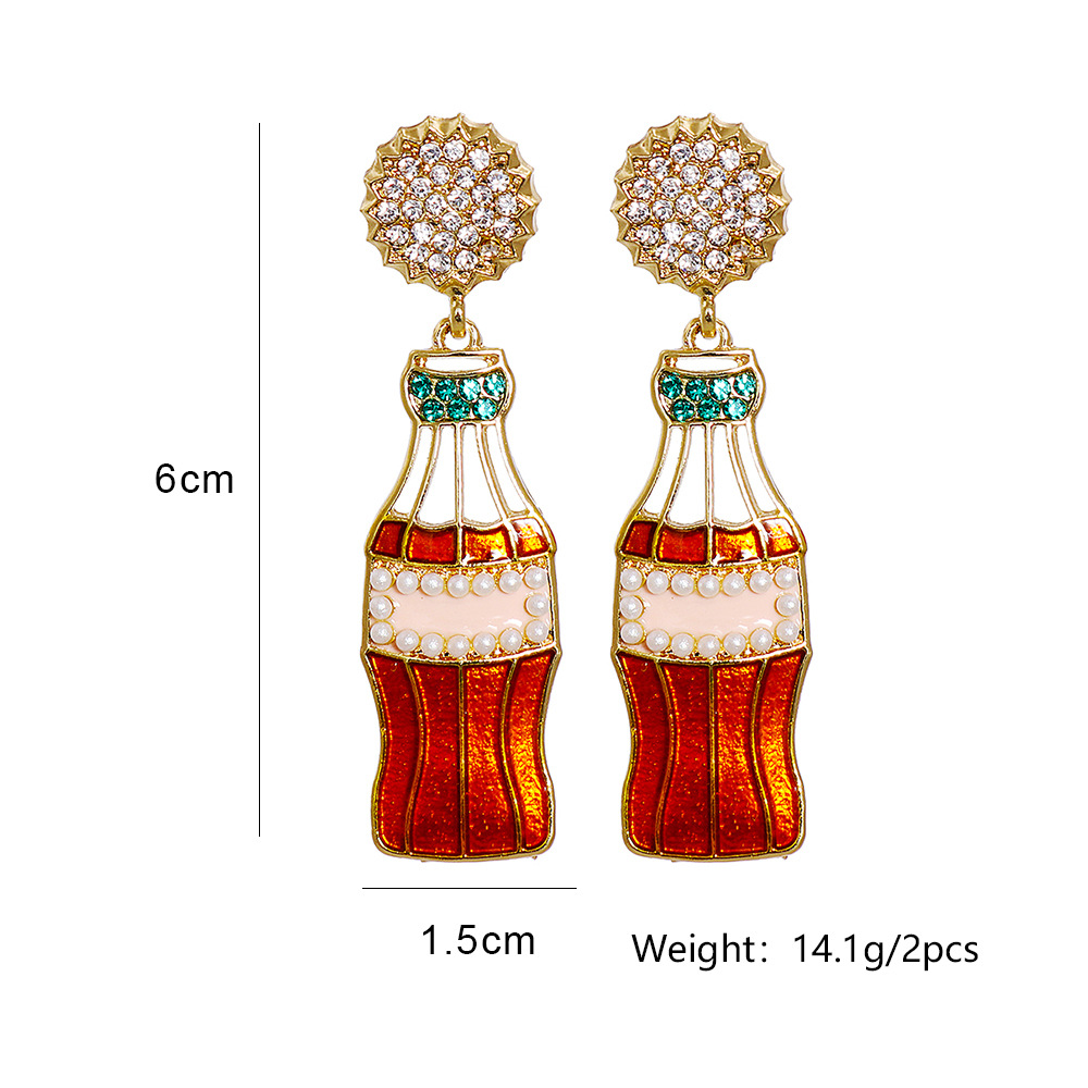 55852 European and American New Creative Geometric Exaggerated Personalized Pendant Stud Earrings with Diamond Metal Alloy Earrings Earringspicture1