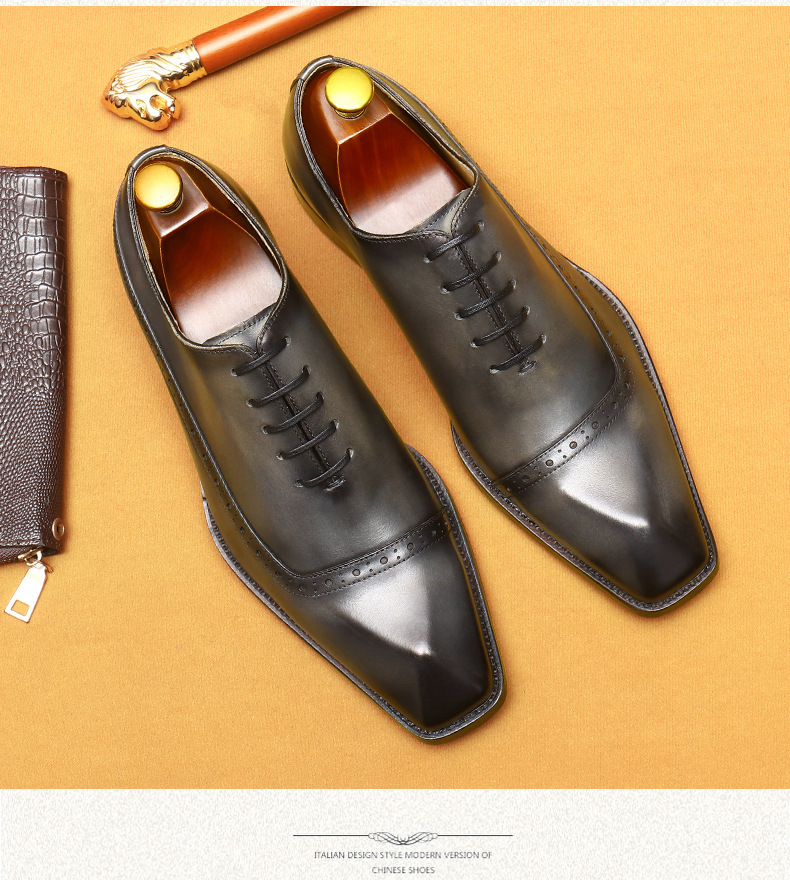 Cross-border E-Commerce Foreign Trade Leather Shoes men's Leather British Brock Carved Business Dress Oxford Shoes men shoe_vogvips.com